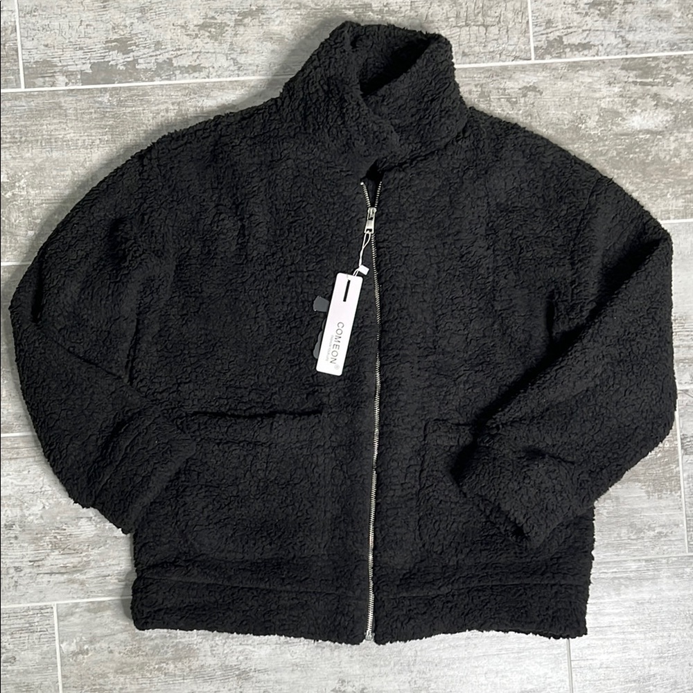 Cozy Black Teddy Jacket